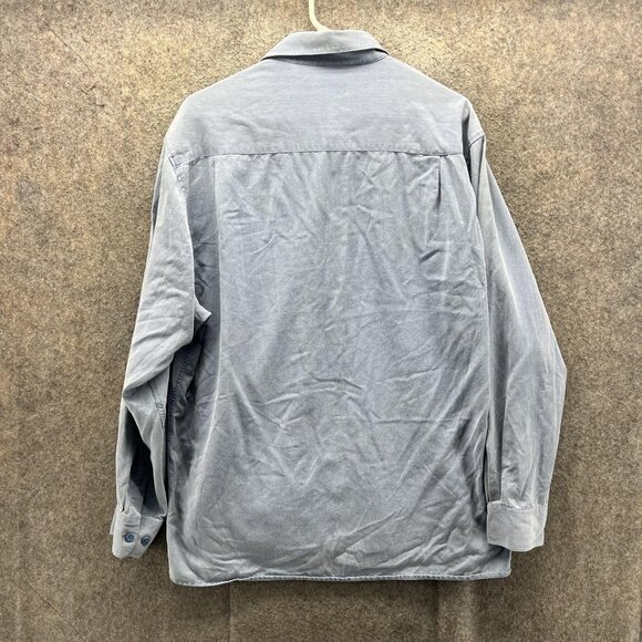 Bugatchi Uomo Shirt Mens Large Blue Lyocell Cotton Button Up Casual Long Sleeve - Picture 2 of 9